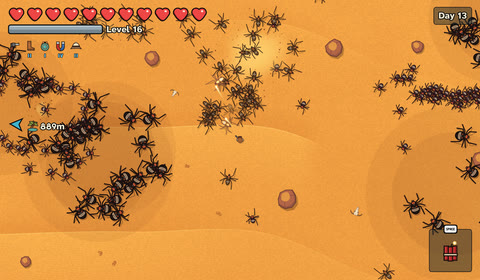 Spiders pour across the dunes