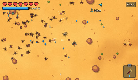 XP gems left behind by fallen spiders
