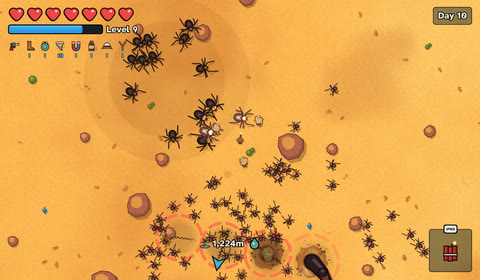 A swarm of spiders surrounds the traveler
